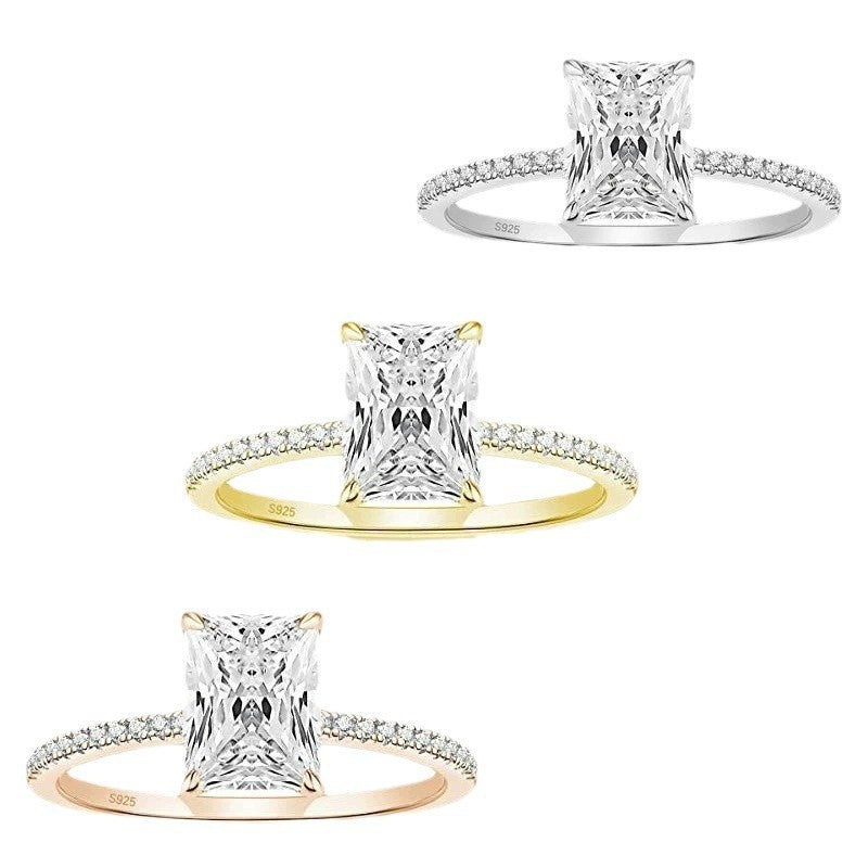 Radiant Solitaire Ring | 925 Sterlingsilber