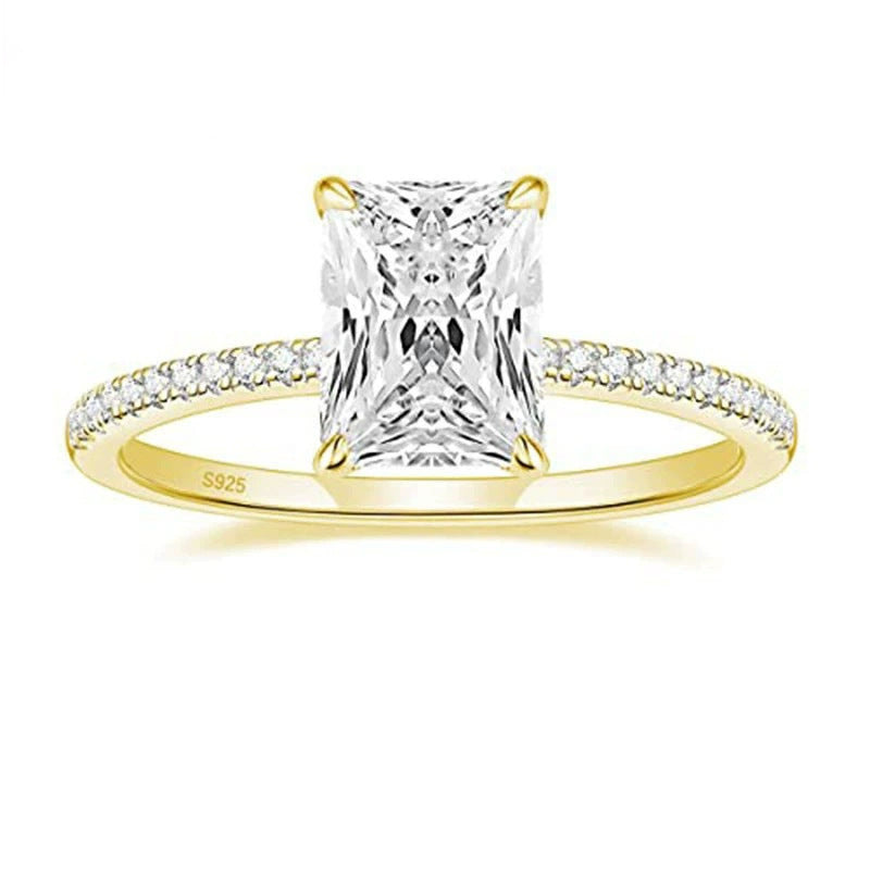 Radiant Solitaire Ring | 925 Sterlingsilber