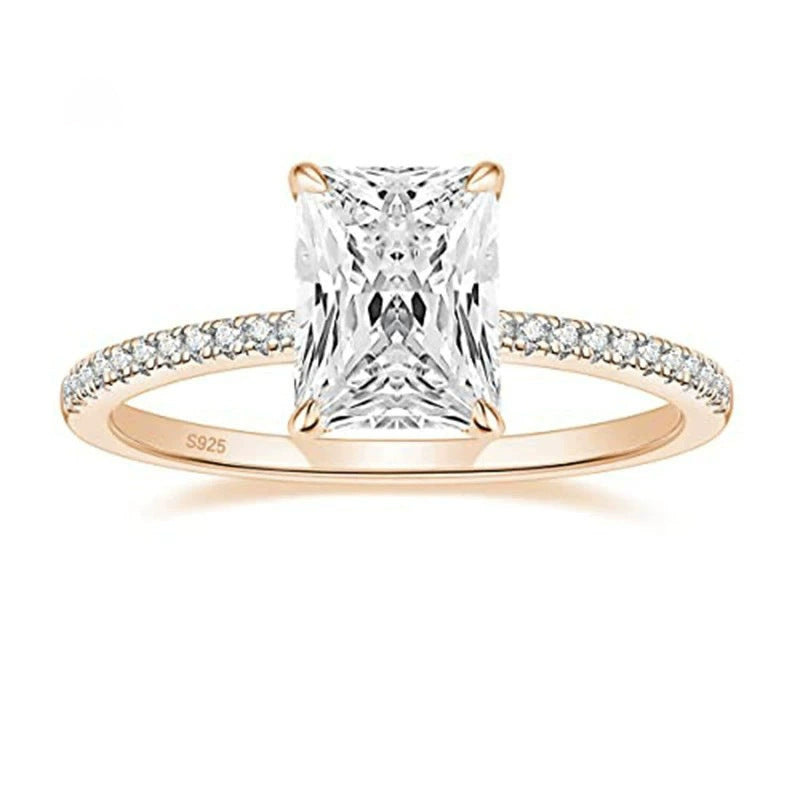 Radiant Solitaire Ring | 925 Sterlingsilber