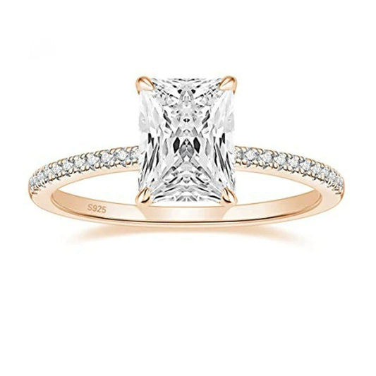 Radiant Solitaire Ring | 925 Sterlingsilber